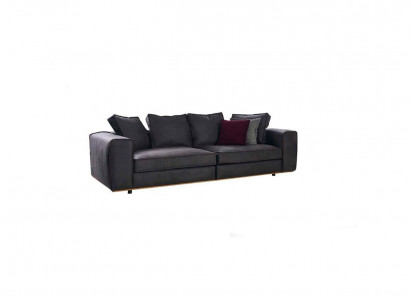 Dreisitzer Couch Sofa 3 Sitzer Grau Stoff Stoffsofa Polstersofa Design